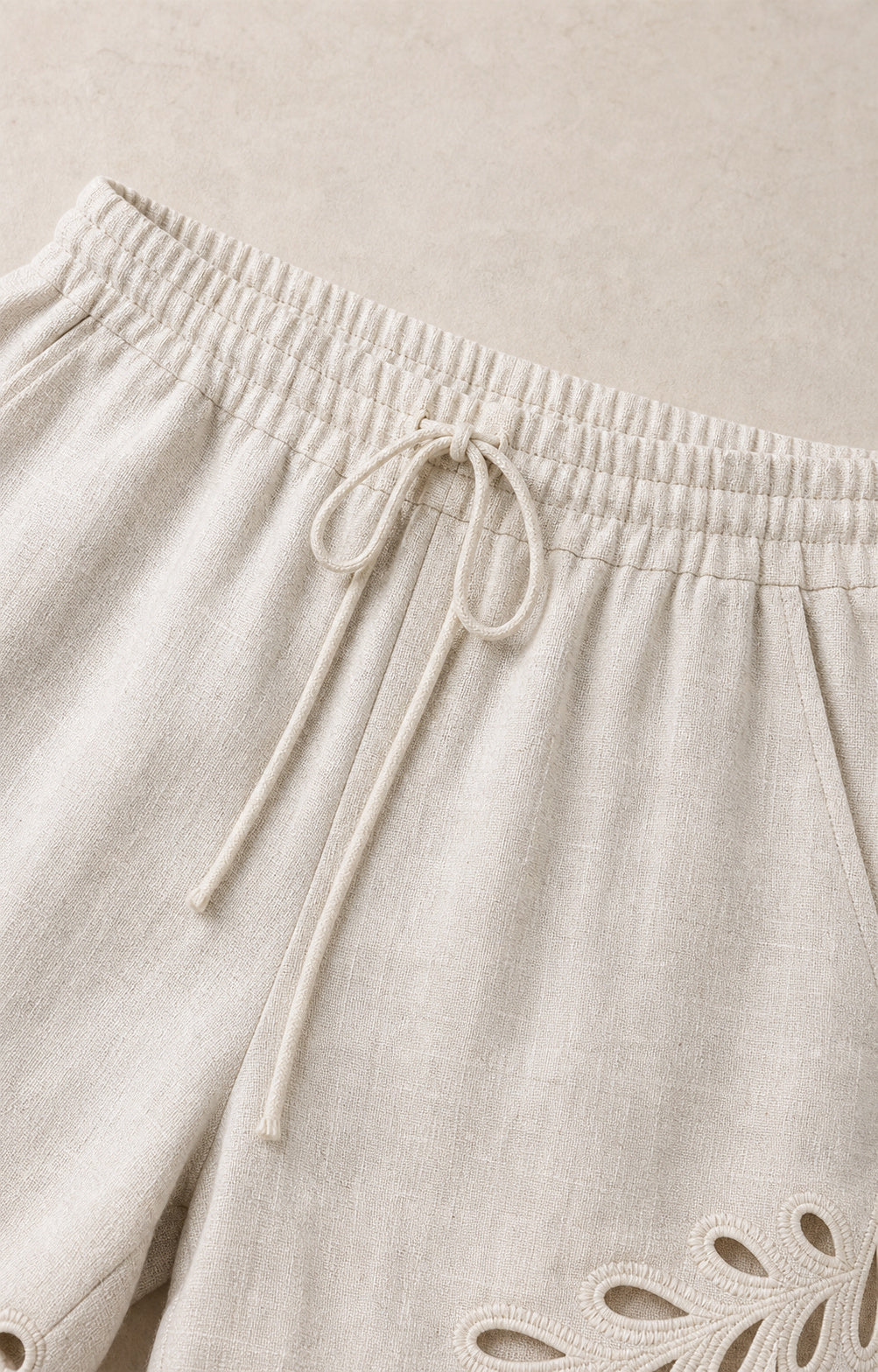 Openwork Linen Shorts