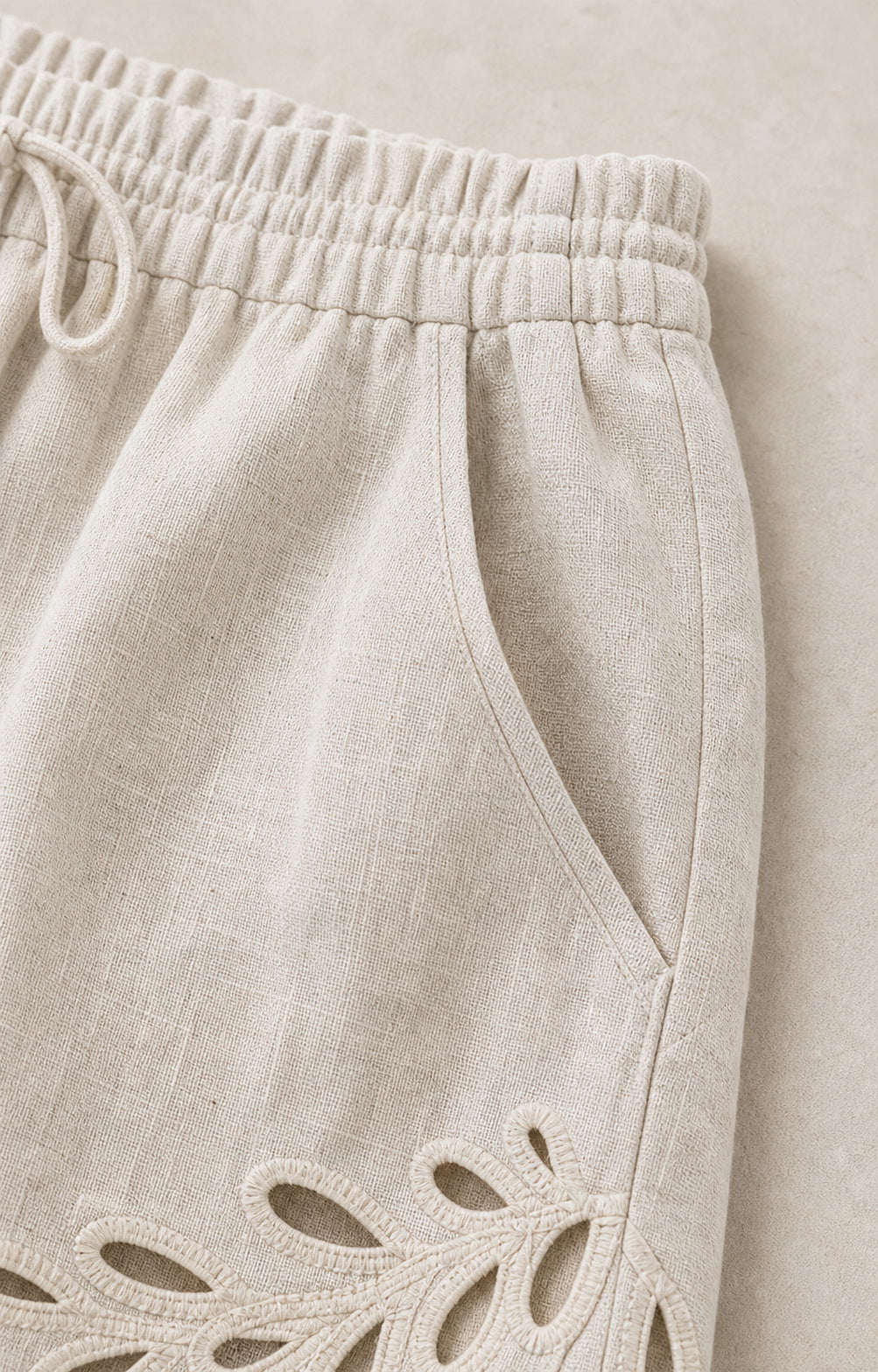 Openwork Linen Shorts