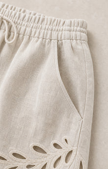 Openwork Linen Shorts