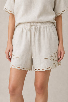 Openwork Linen Shorts