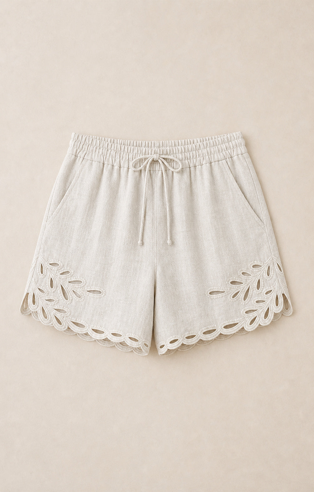 Openwork Linen Shorts