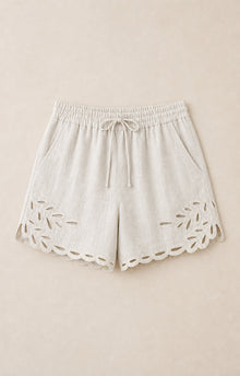Openwork Linen Shorts