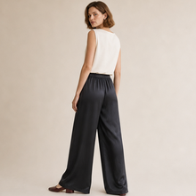 Bel Composto Airy Wide-Leg Pull-On Trousers, back model view