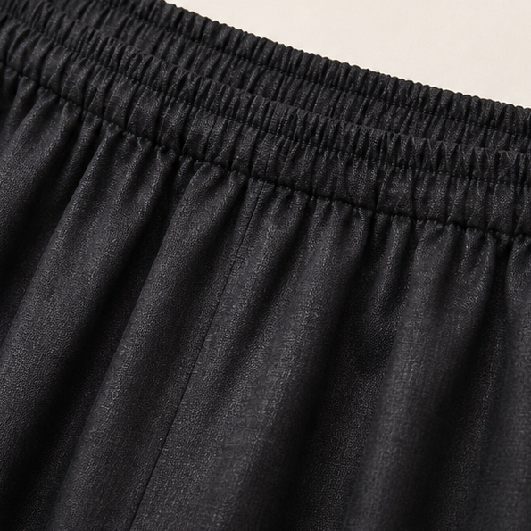 Bel Composto Airy Wide-Leg Pull-On Trousers, elastic waist fabric detail