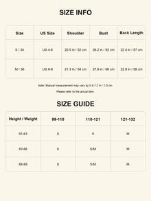 Size chart - Asymmetric Cupro Shoulder Top
