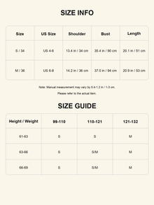 Size chart - Linen-Blend V-Neck Button Vest