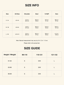 Size chart - Raw-Edge V-Neck Tee