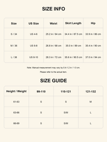 Size chart - Embroidered A-Line Maxi Skirt