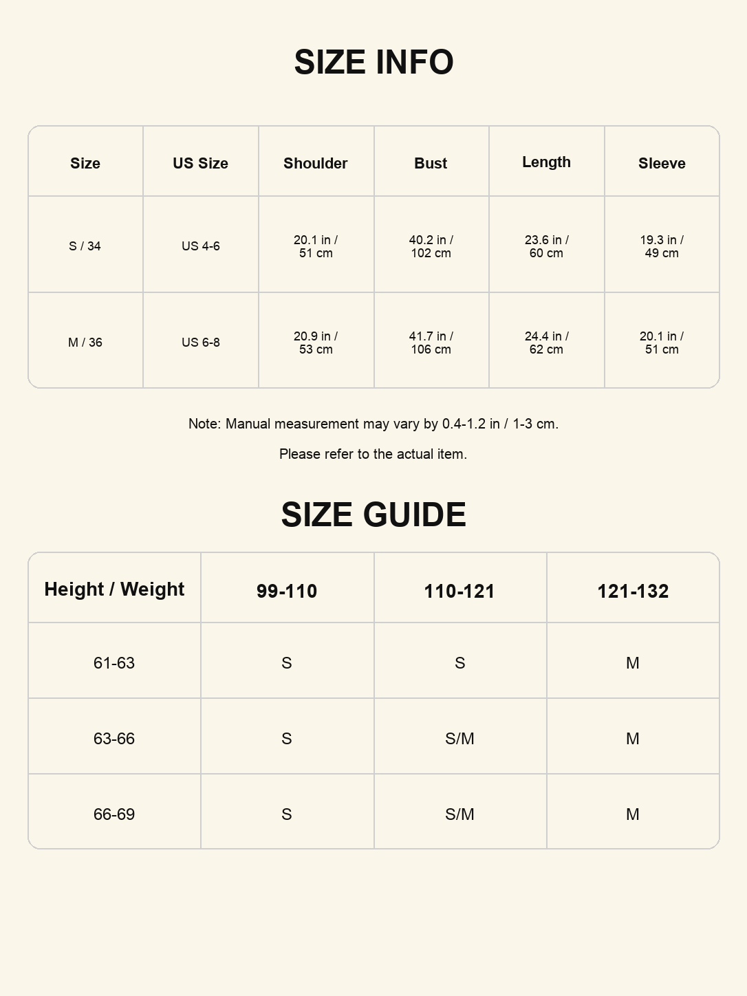 Size chart - Tie-Waist Wool Knit Sweater