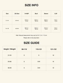 Size chart - Embroidered Fringe Blouse