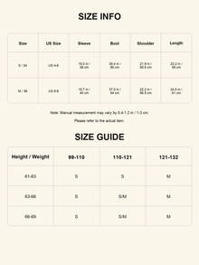 Size chart - Reversible Fine Wool U-Neck Top