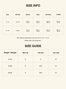 Size chart - Linen Crewneck Cardigan