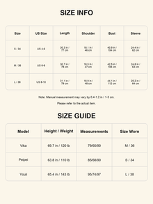 Size chart - Collarless Wool Blazer