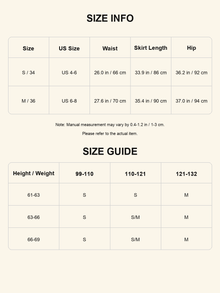 Size chart - Textured One-Shoulder Knit Set