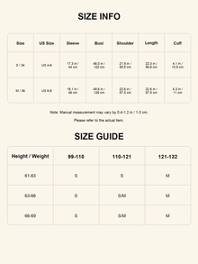 Size chart - Pleated Ramie Shirt
