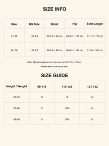 Size chart - Pink Plaid Bias-Cut Midi Skirt