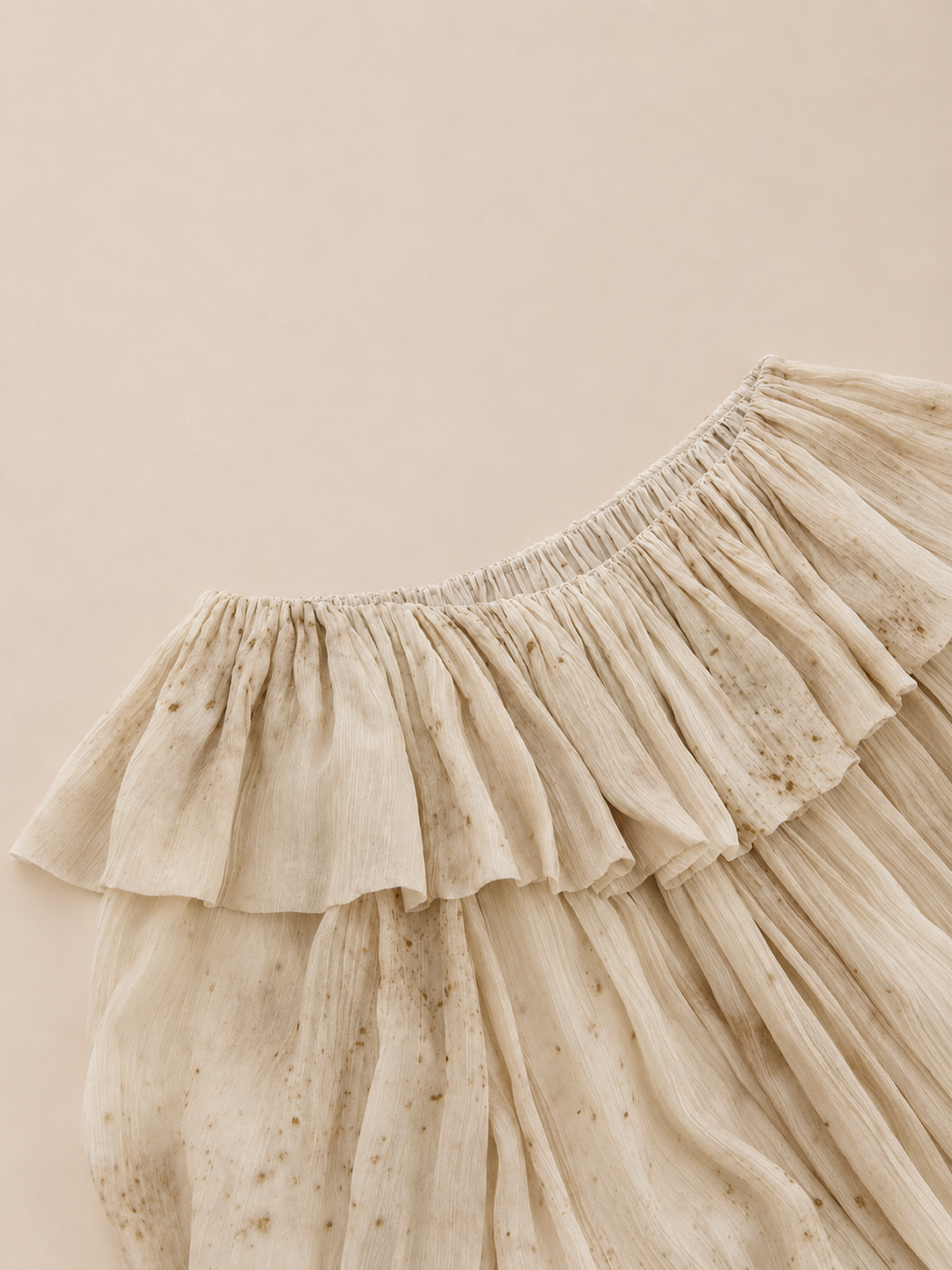 Dappled Ivory Ruffle Blouse