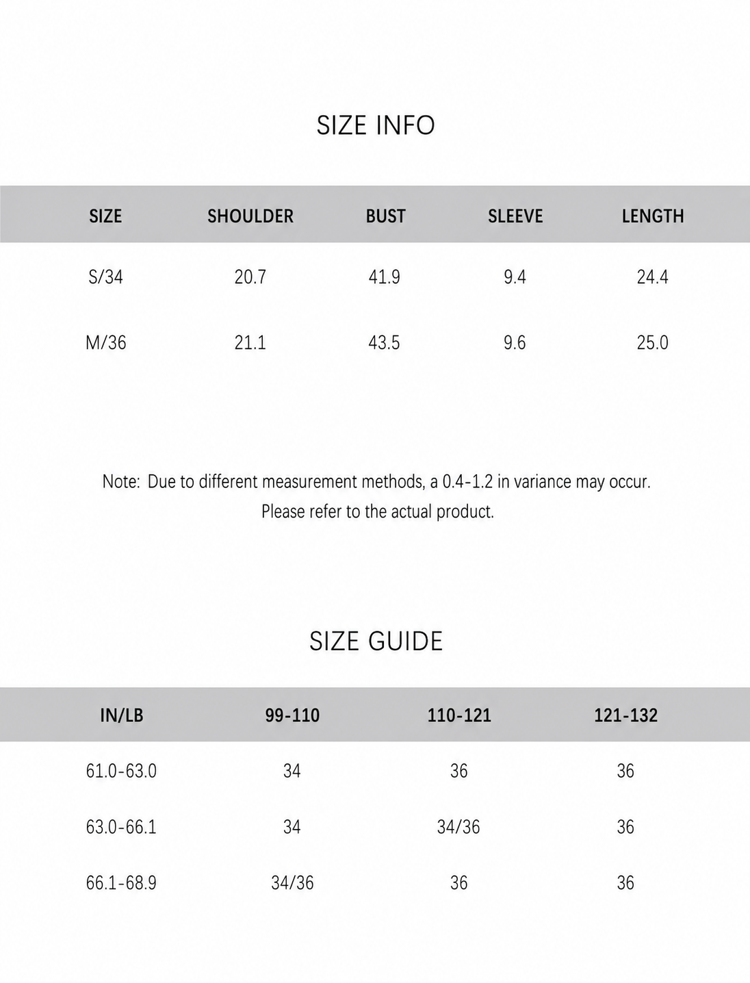 View Size Guide