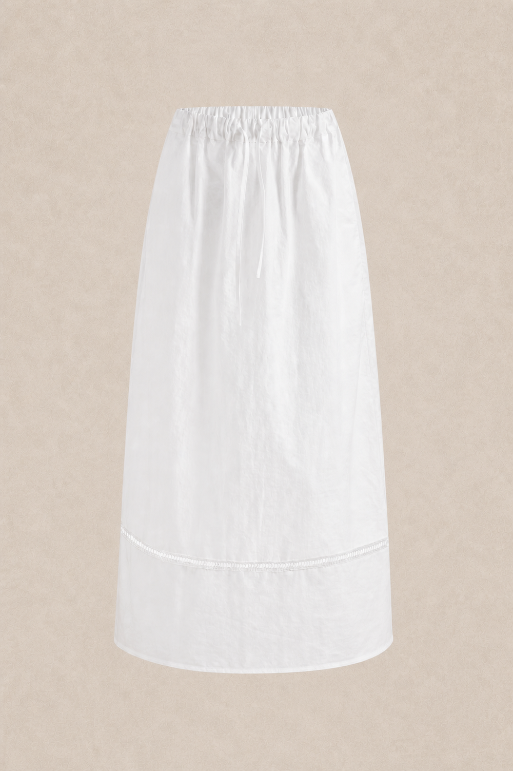 Embroidered Eyelet A-Line Midi Skirt