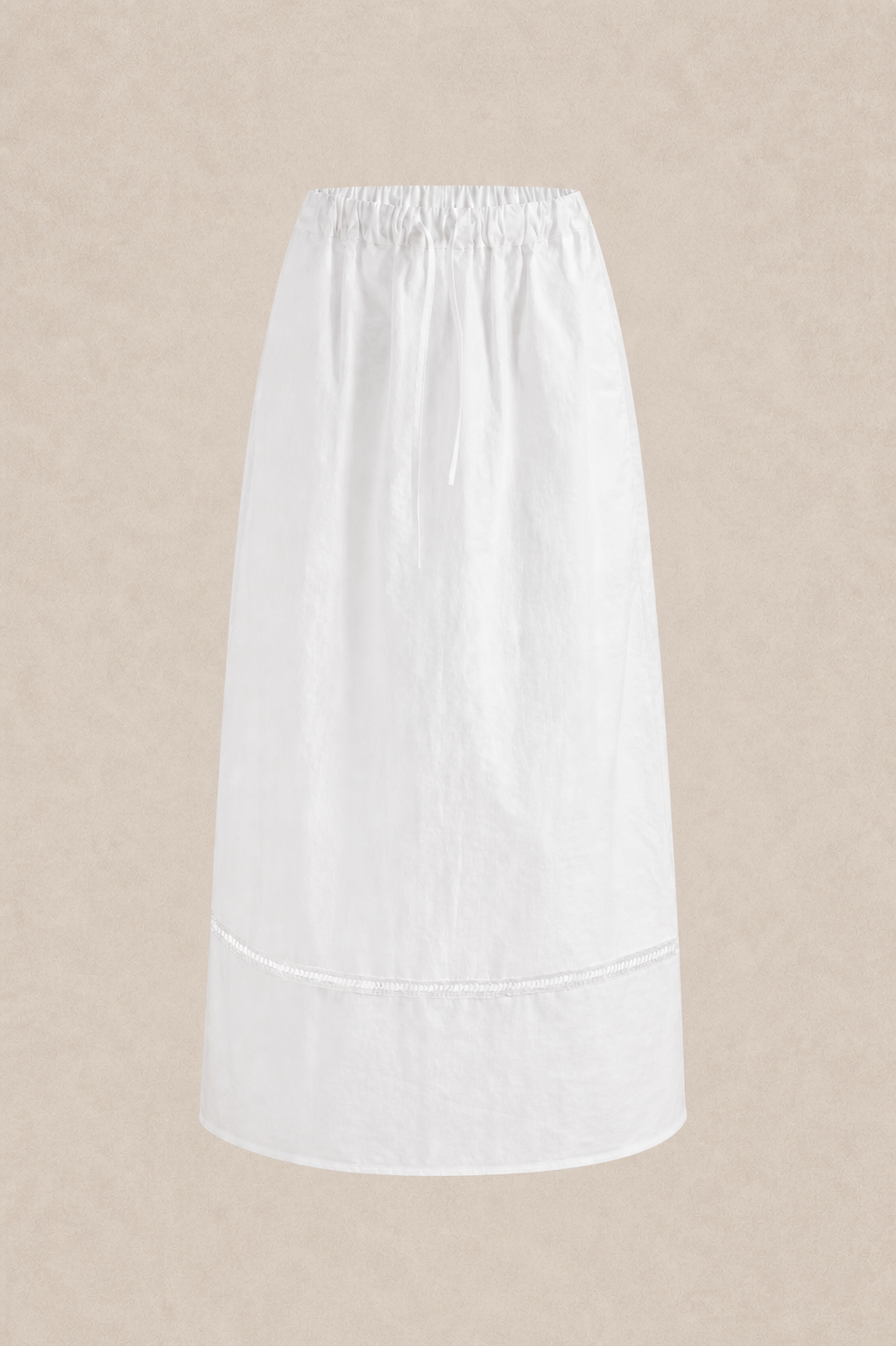 Embroidered Eyelet A-Line Midi Skirt
