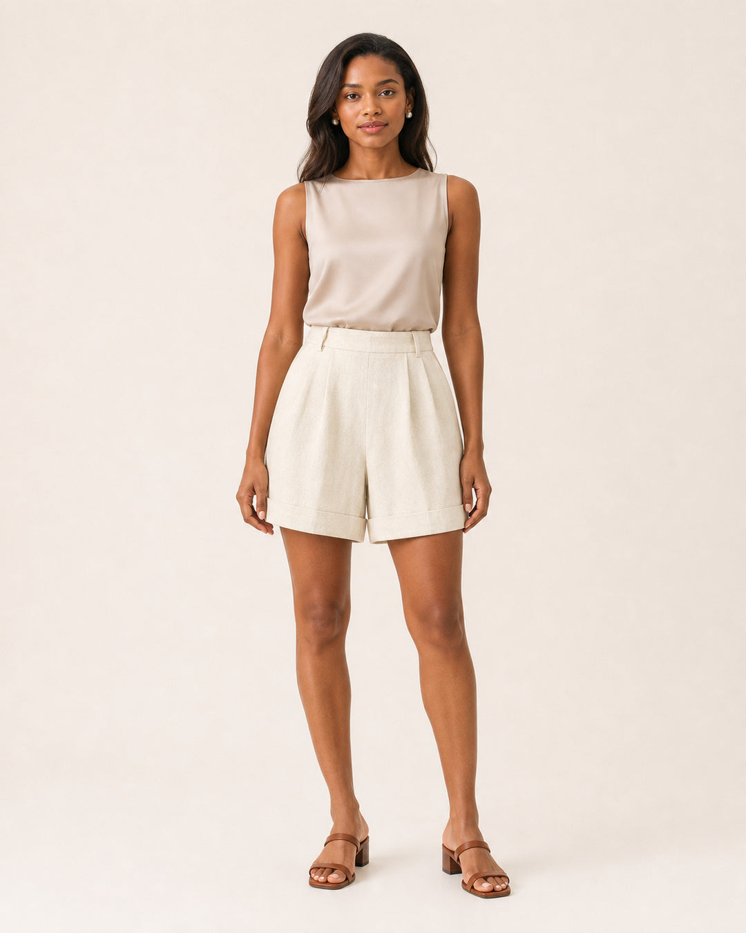 Linen Cuffed Shorts