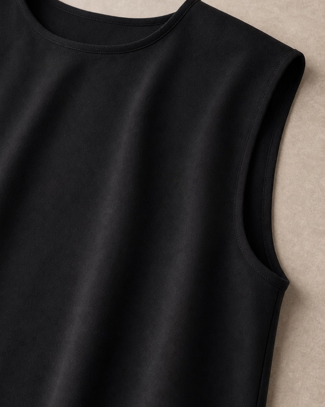 Back-Button Cupro Sleeveless Top