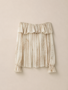 Dappled Ivory Ruffle Blouse