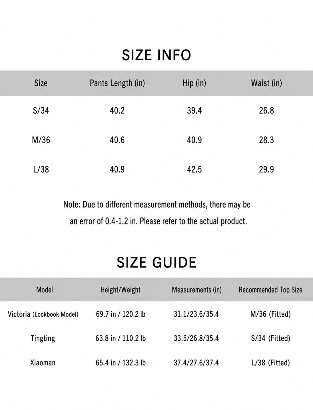 View Size Guide