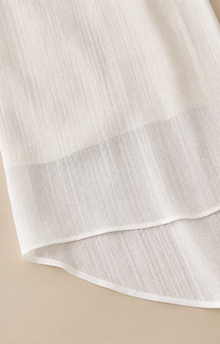 Tie-Neck Reversible Short-Sleeve Blouse