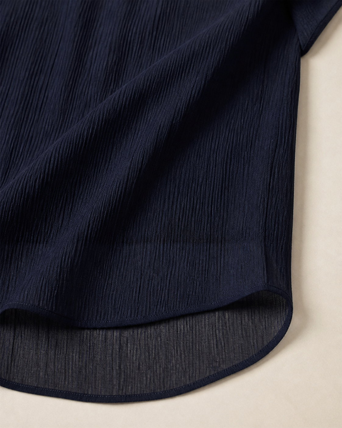 Tie-Neck Reversible Short-Sleeve Blouse