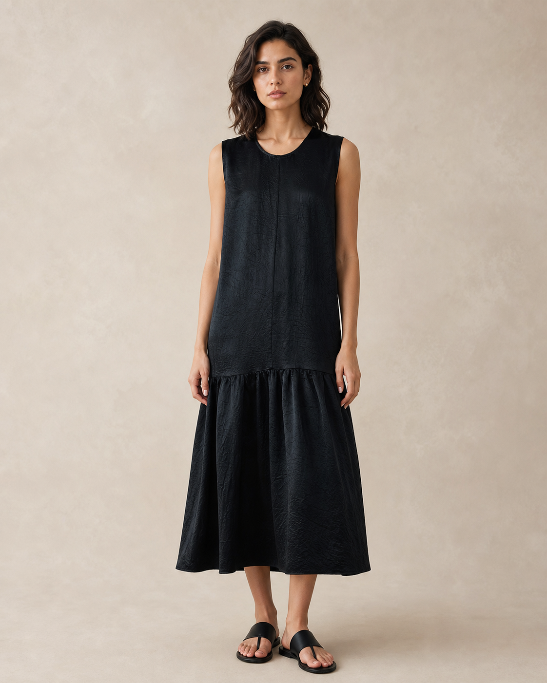 Cupro Sleeveless Midi Dress