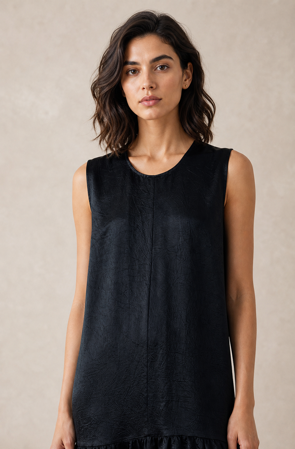 cupro blend midi dress Carly Cami Dress In Cupro Rich Black / M