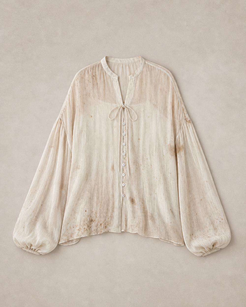 Gradient-Dyed Cupro Long-Sleeve Blouse