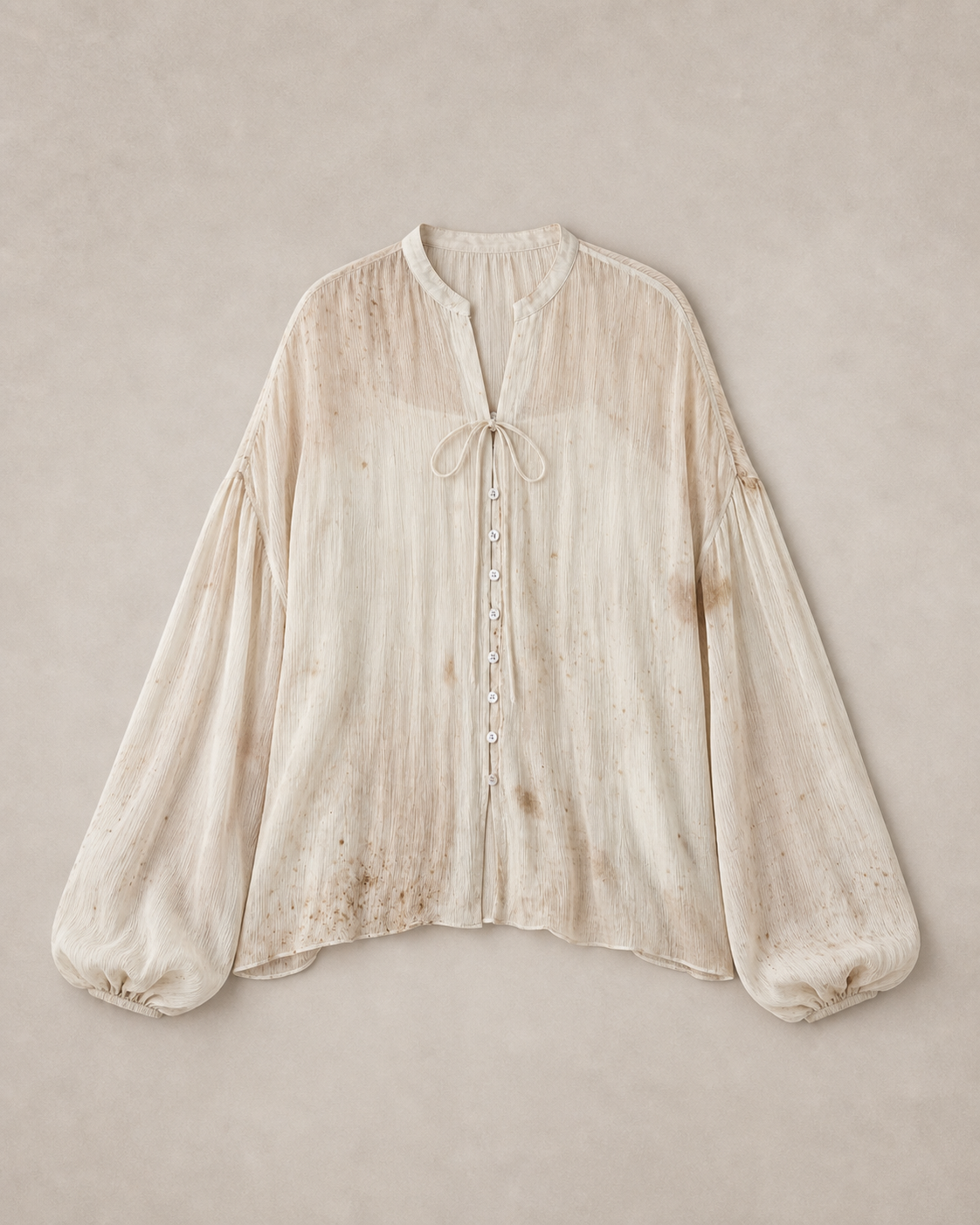 Gradient-Dyed Cupro Long-Sleeve Blouse
