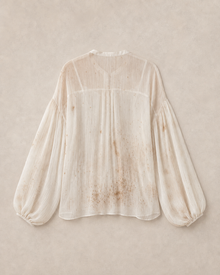 Gradient-Dyed Cupro Long-Sleeve Blouse
