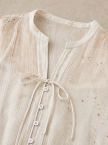 Gradient-Dyed Cupro Long-Sleeve Blouse