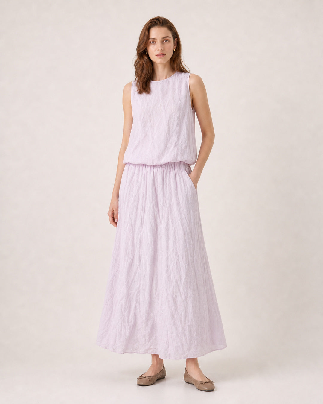 Crinkle A-Line Midi Skirt - product view 1