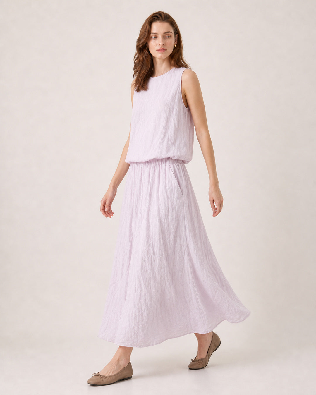Cotton A-Line Midi Skirt