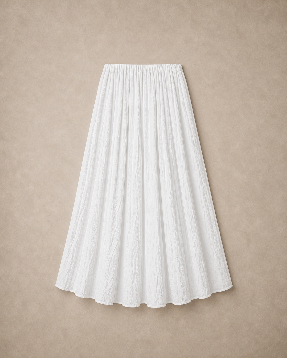 Draped Pleated A-Line Midi Skirt